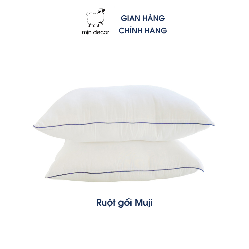 Đôi ruột gối MOJI, ruột gối 50x70 cm mềm mại dáng vừa nằm thoáng mát