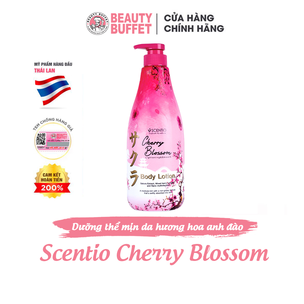 Dưỡng thể dưỡng ẩm Beauty Buffet Scentio Cherry Blosson Body Lotion