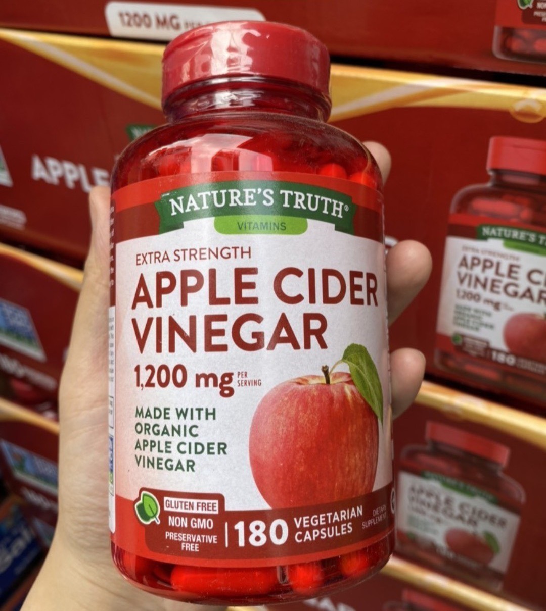 Viên giấm táo giảm cân Apple Cider Vinegar 1200mg 180 viên của Mỹ DATE 06