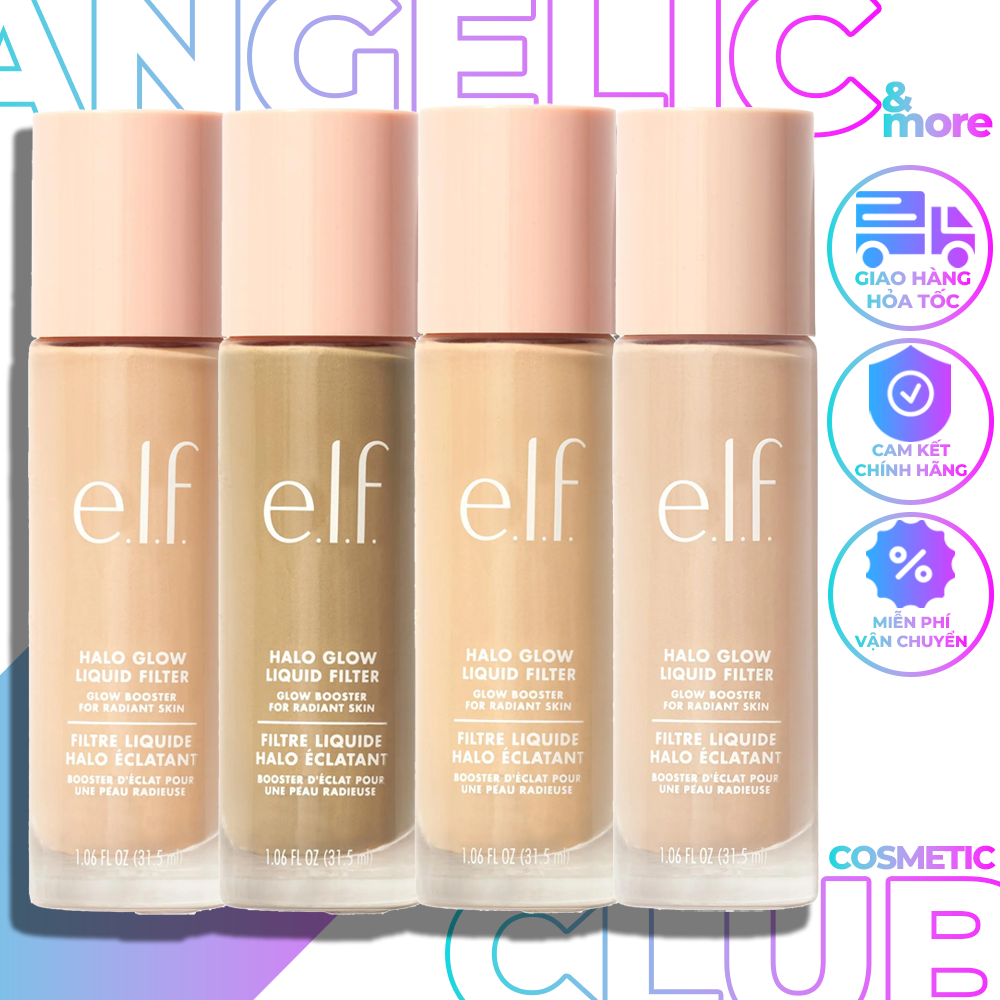  Kem Lót Dạng Lỏng ELF Kem Nền 3 in 1 E.L.F Halo Glow Liquid Filter Tạo Hiệu Ứng Da Căng Bóng Hỗ Trợ Cấp Ẩm 31.5ml 