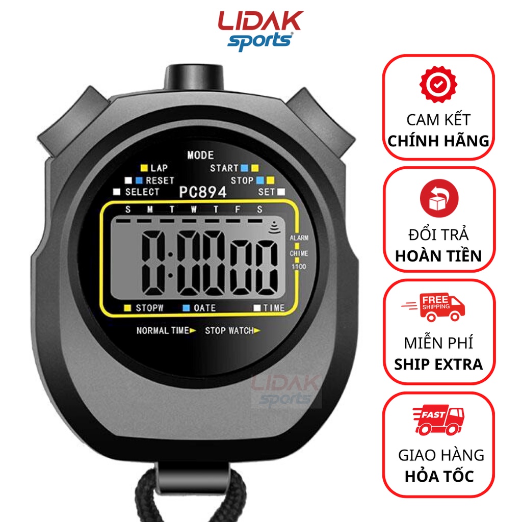 Đồng hồ bấm giây thể thao PC894 LEAP đo thời gian chính hãng
