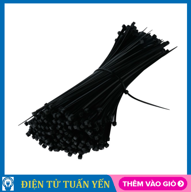 Bịch lớn 500 sợi dây rút nhựa màu đen nhiều kích thước