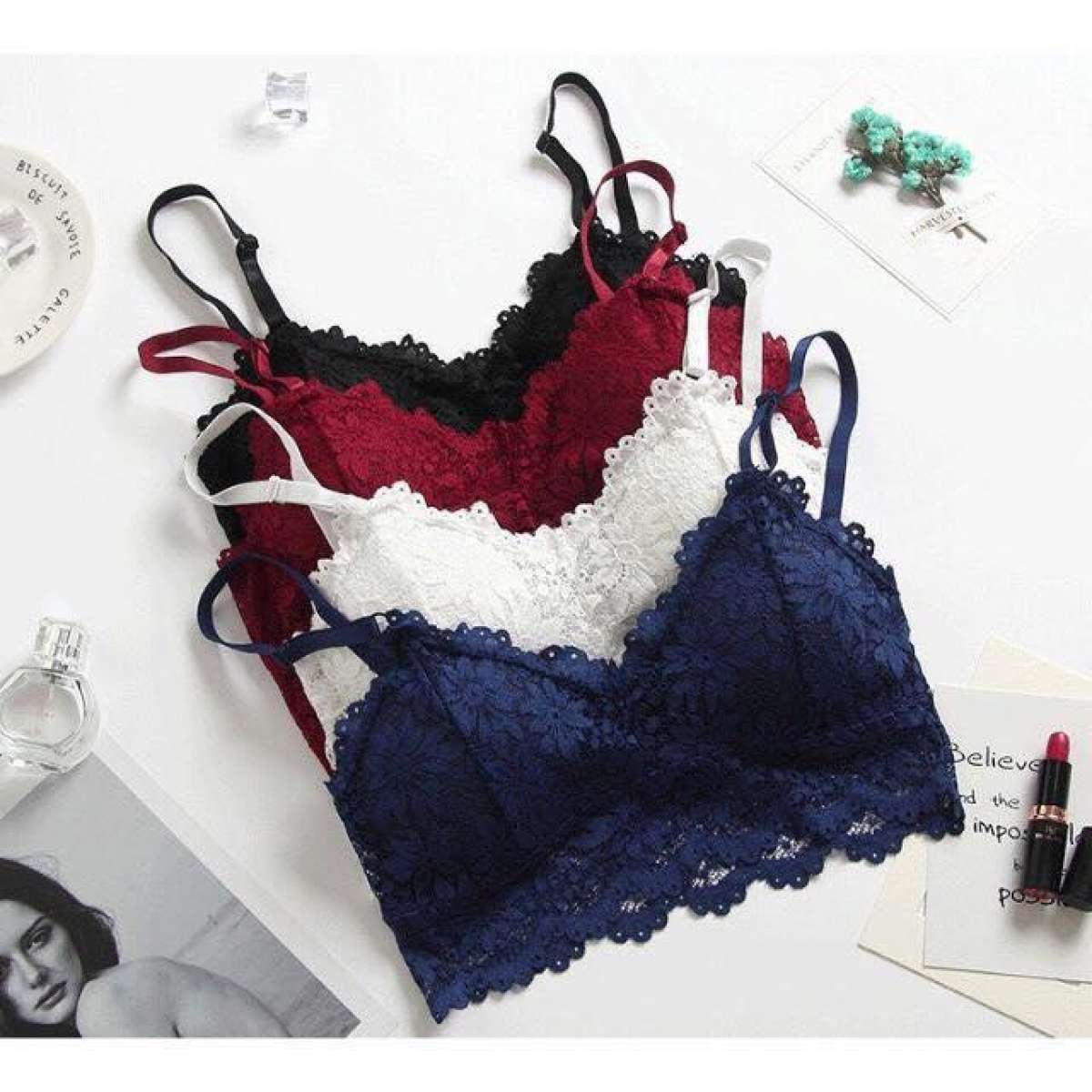Áo Bra Ren Hoa Siêu Đẹp Free Size. áo bra ren nhí hoa siêu đẹp , áo bra ren 2 dây