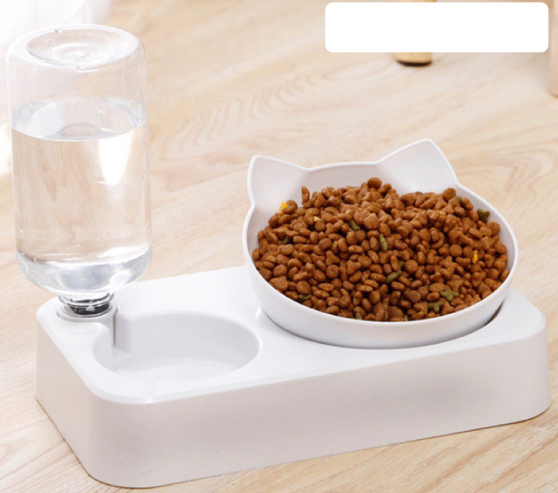Bát KHAY ăn kết hợp uống nước tự động cho chó mèo CAO CẤP HÌNH MÈO