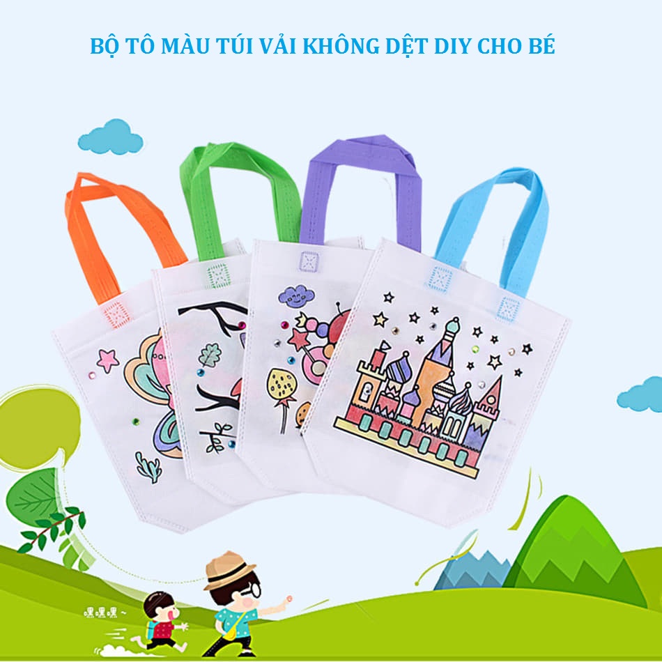 [HCM]BỘ TÔ MÀU TÚI VẢI KHÔNG DỆT