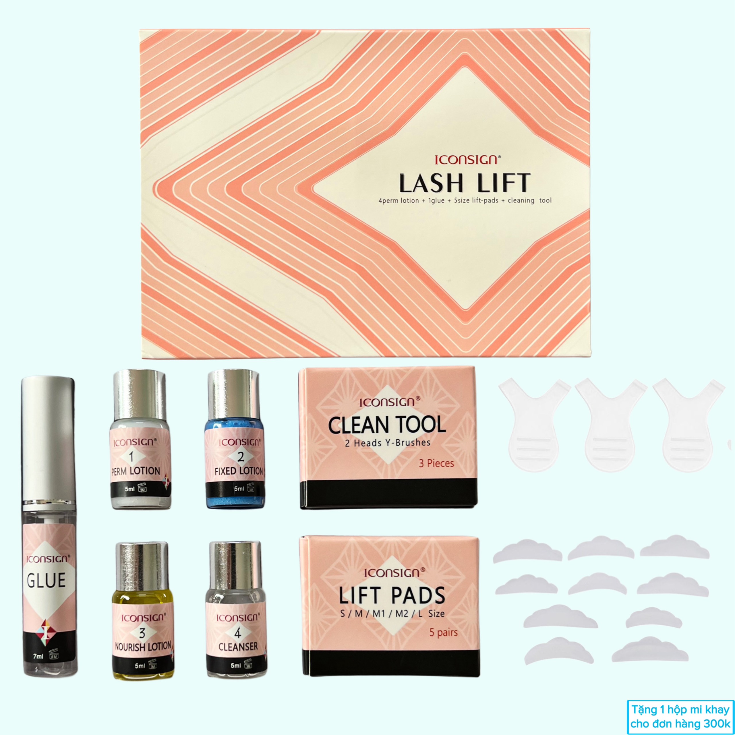Bộ uốn mi LASH LIFT hồng Hàn Quốc chính hãng (dụng cụ nối mi)