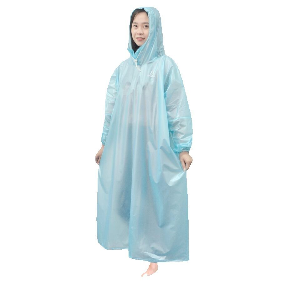 Áo mưa Easy Trum dài màu ngẫu nhiên trong suốt với mũ trùm đầu và dài tay - Trùm cực nhanh, bảo vệ toàn diện Chính hãng