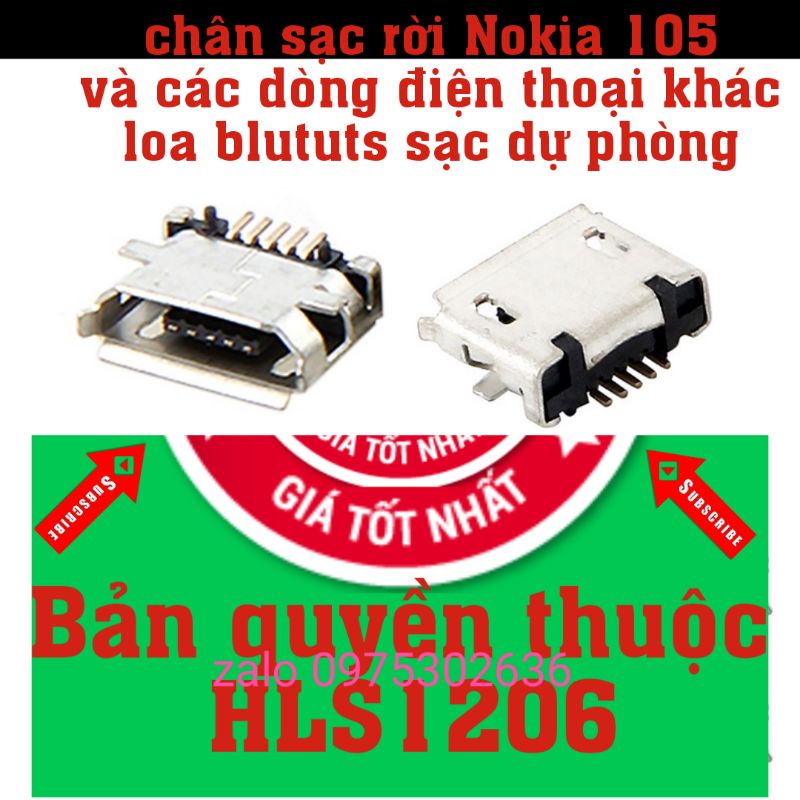 Chân sạc Nokia 105 micro 5 chân và nhiều đt khác