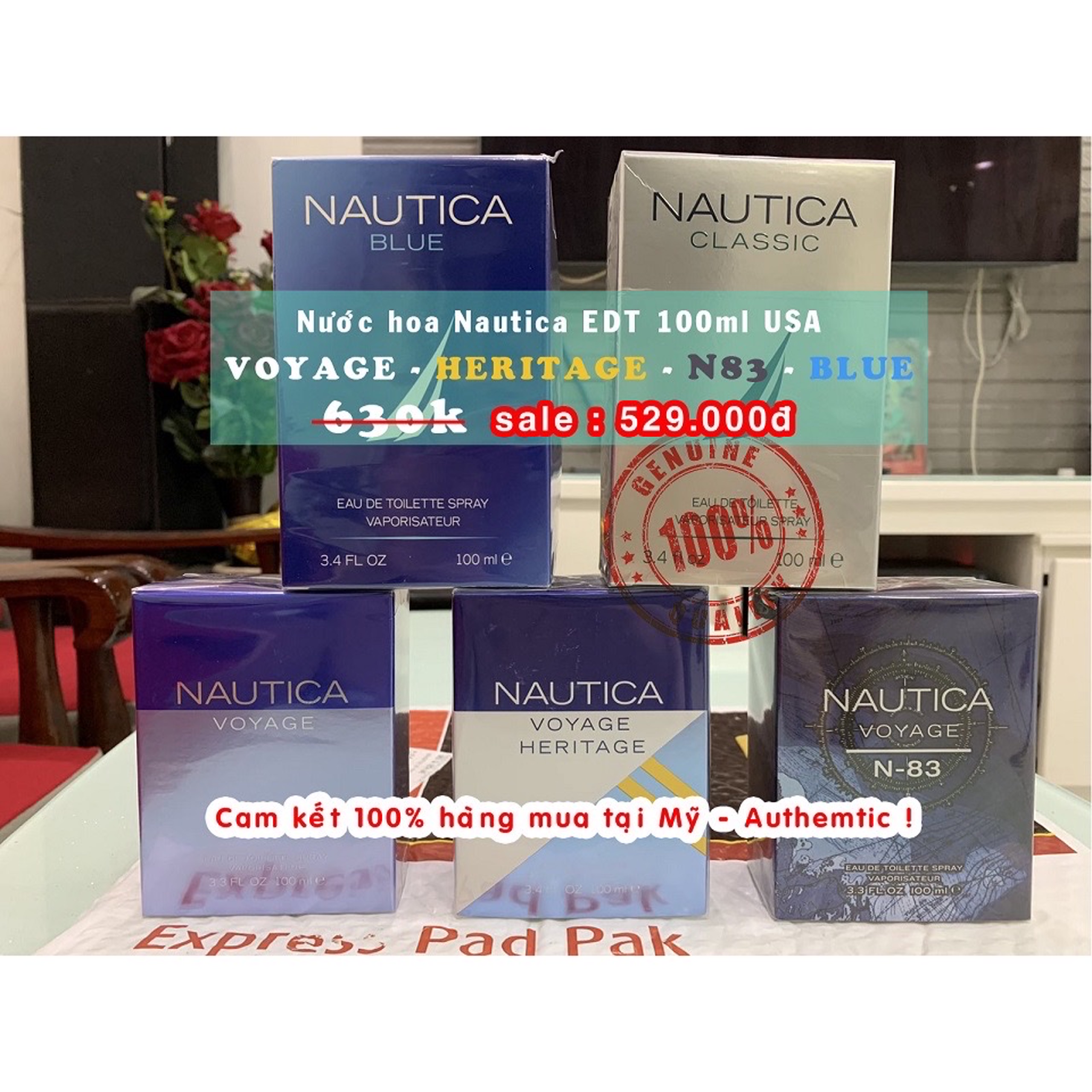 Nước hoa nam Nautica Voyage - Nautica N83 - Nautica Blue Sail EDT 100ml hàng Us nguyên seal