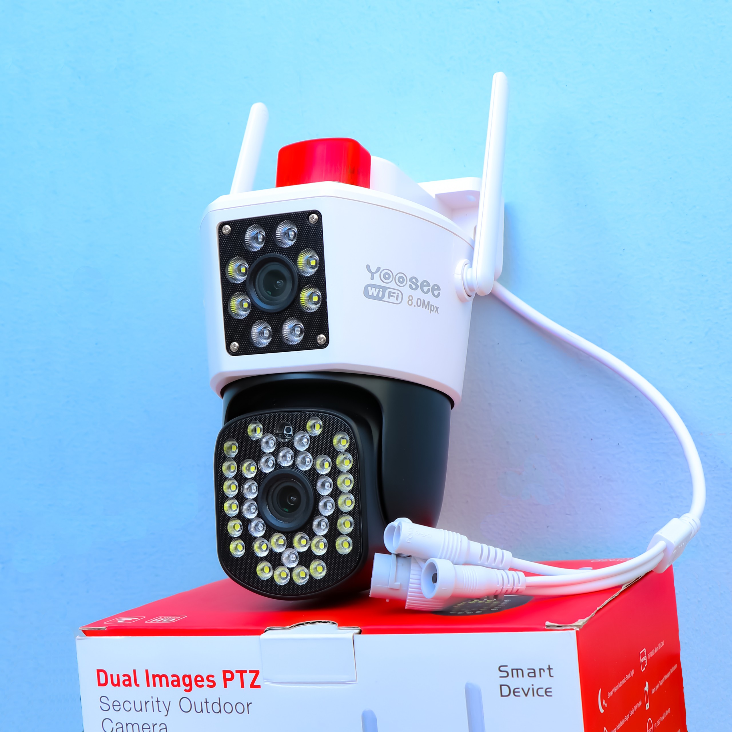 Camera IP Yoosee 2 MẮT XEM 2 MÀN HÌNH cùng lúc T2T-44L 8.0MPX xoay 360 độ,xem đêm có màu, CHẤT LIỆU CHỐNG NƯỚC BỂN BỈ, BẢO HÀNH 1 NĂM