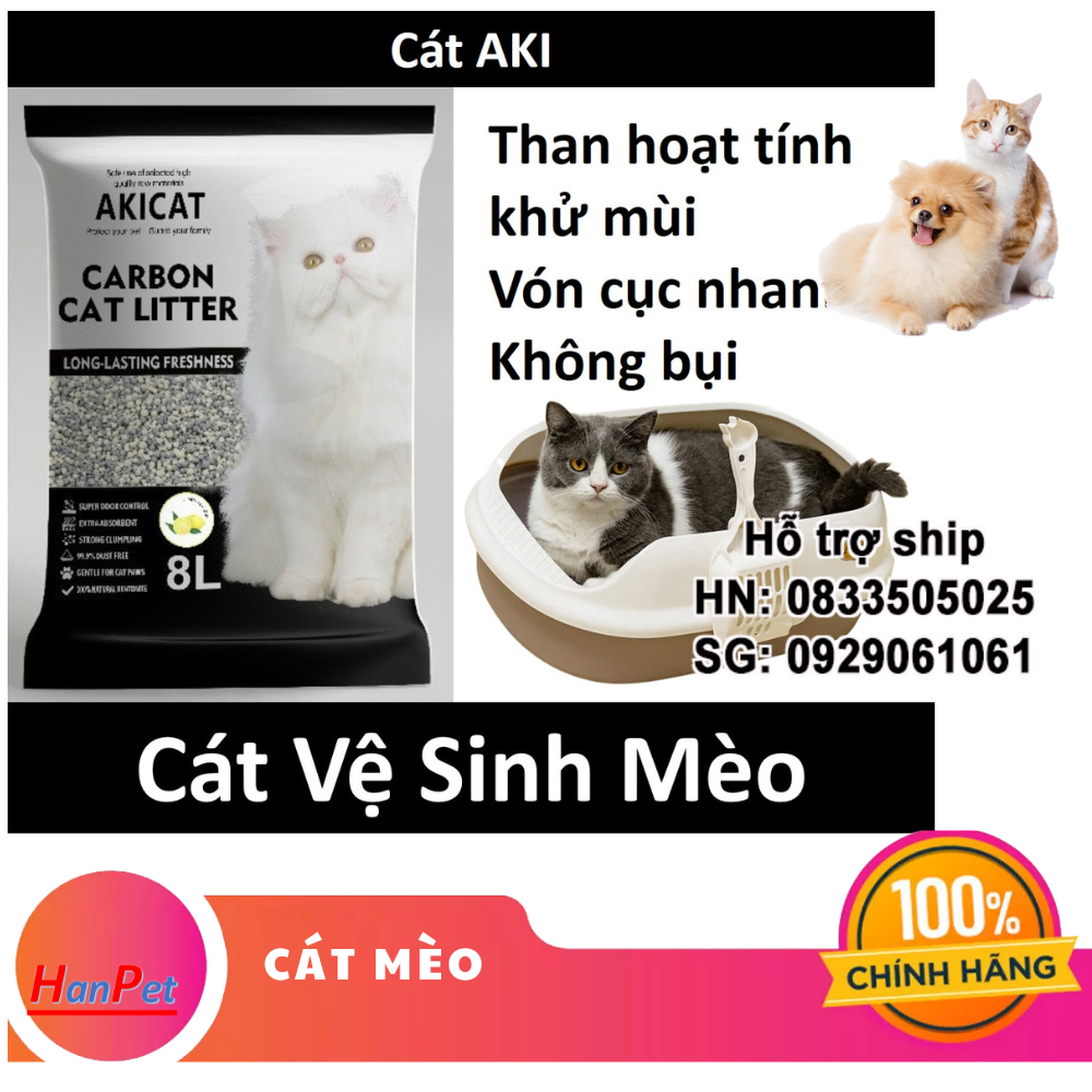 Hanpet - ABOSS & VCAT AKI CÁT VỆ SINH CHO MÈO (3 mùi) hạt to không bụi vón cục nhanh