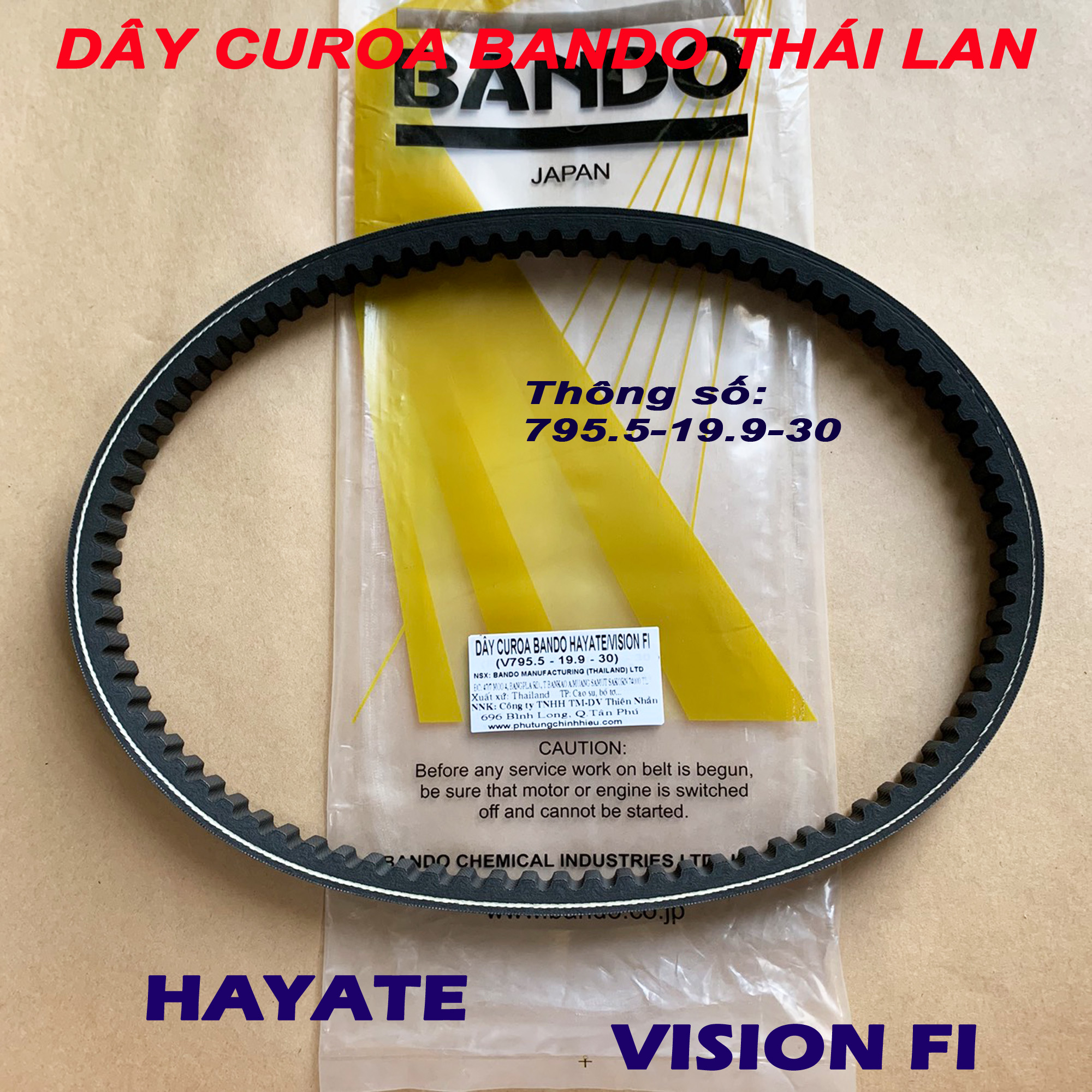 Dây curoa xe máy Honda Vision / Hayate - Thái Lan