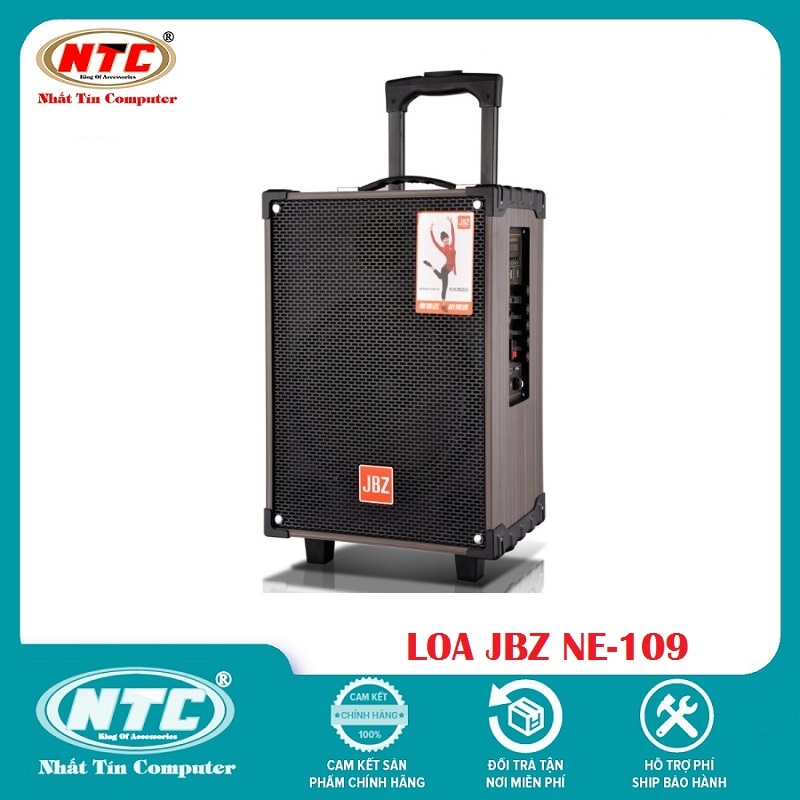 Loa kéo di động Karaoke Bluetooth cao cấp JBZ NE-109 công suất khủng 150W + Kèm 2 micro không dây - Nhất Tín Computer