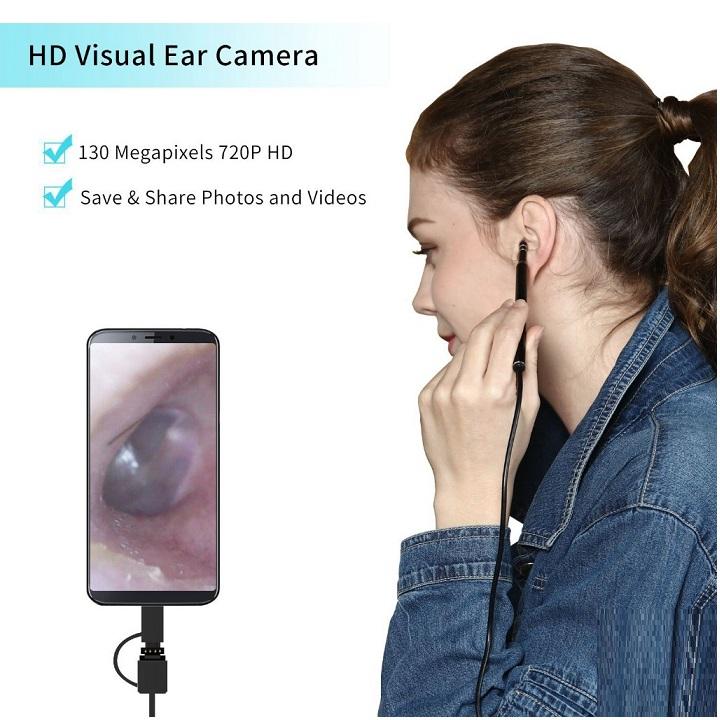 [NEW - DÙNG CHO IPHONE]Camera nội soi tai mũi họng phát WiFi HD720P Dụng Cụ Lấy Ráy Tai, May lay ray tai, Soi Tai Cho Bé- Bộ Camera Nội Soi Tai Có Đèn Led Trợ Sáng Dụng Cụ Hữu Dụng Để Lấy Ráy Tai Dễ Mà Không Đau. Bảo Hành 1 Đổi 1