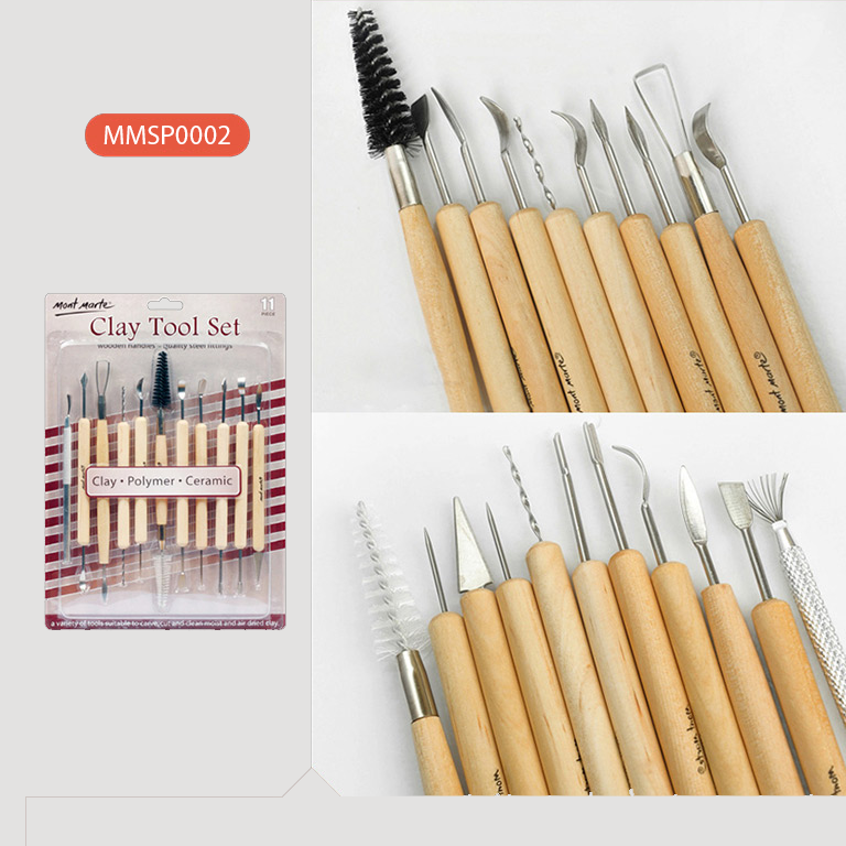 Bộ dụng cụ 11 món làm đất sét mont marte - clay tool set signature 11pce - mmsp0002
