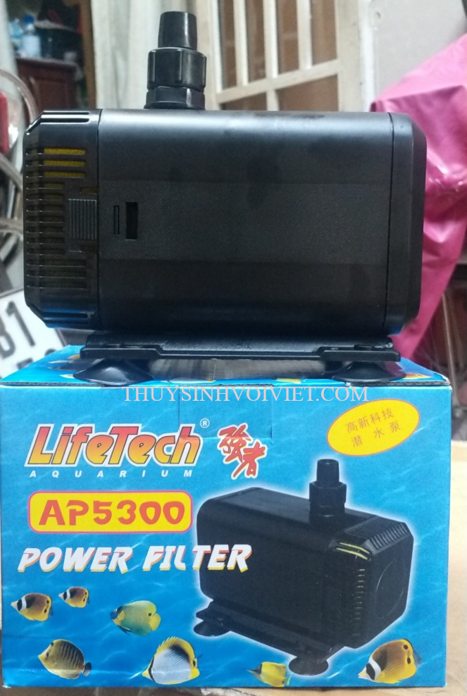 Máy bơm Lifetech AP 5300 công suất 75W dùng cho hồ cá cảnh, hòn non bộ, rau sạch