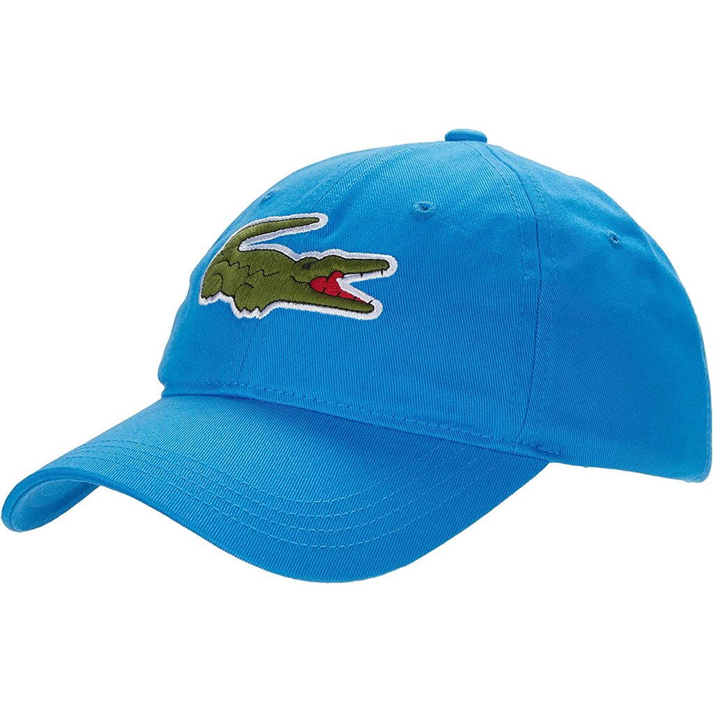 Mũ lacoste strap and oversized crocodile cotton rk4711-51-ptv – xanh blue