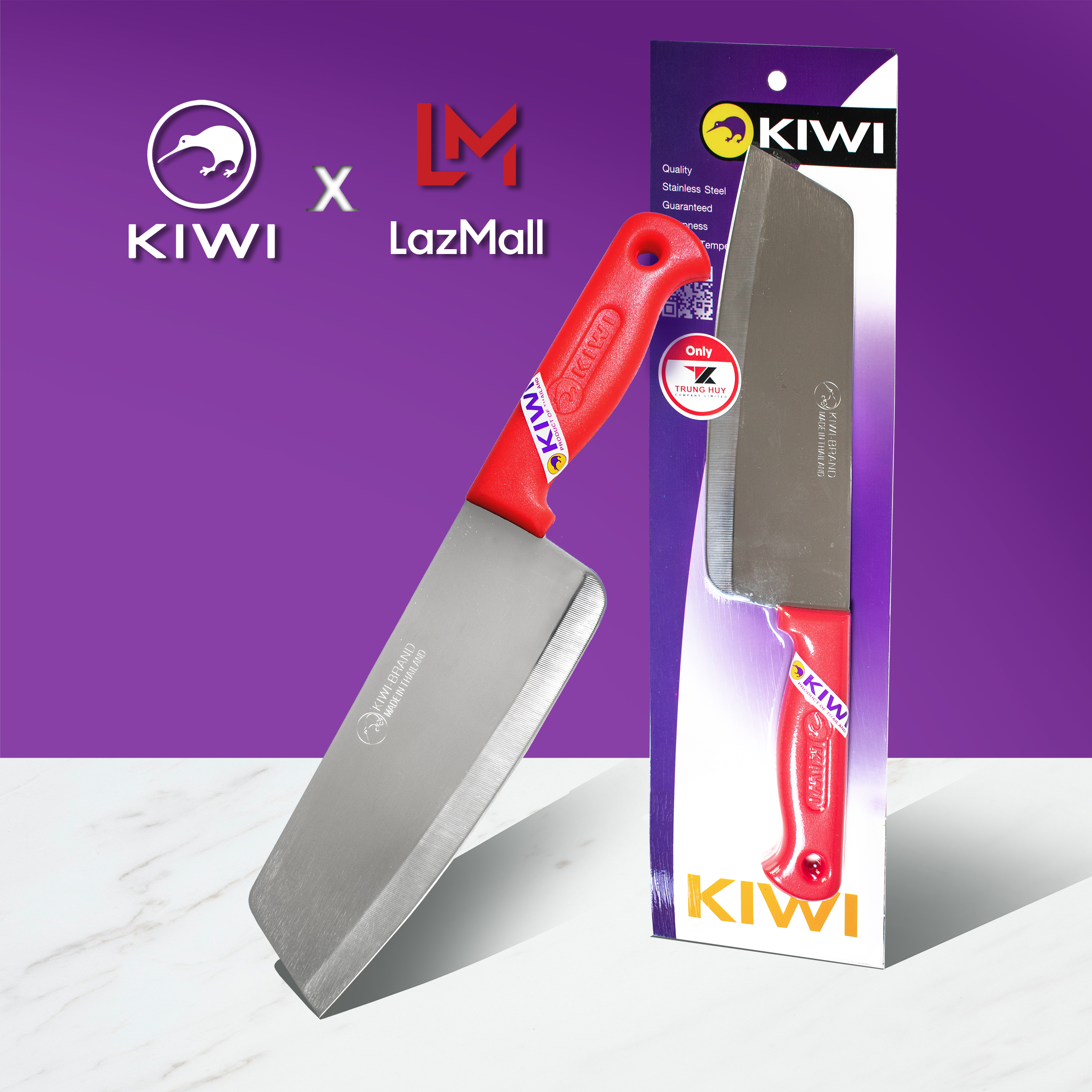 Dao nhà bếp 8" cán nhựa đỏ kiwi thai lan - r211p