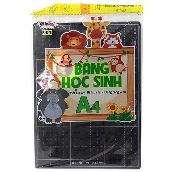 Bảng đen winq b-04 kích thước a4 4 ô ly và 5 ô ly tặng kèm đồ lau bảng