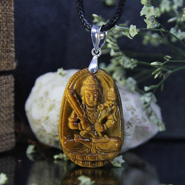 Mặt Phật Hư Không Tạng Bồ Tát đá Mắt hổ vàng - An Tín