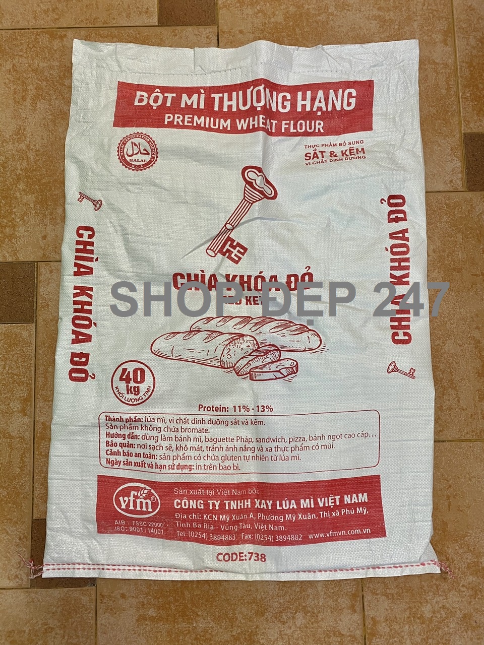 Bột Mì Đa Dụng Cao Cấp Chìa Khoá Đỏ Số 11-13 (1kg) - HSD 3 tháng kể từ ngày sản xuất (HÀNG TÁCH RA TỪ BAO 40kg)