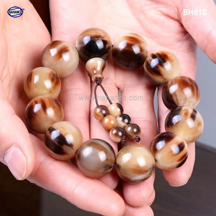 Vòng tay sừng đuôi lục hạt phong thủy (Đủ Size & màu) tài lộc/Bình AN (BH610) HAHANCO