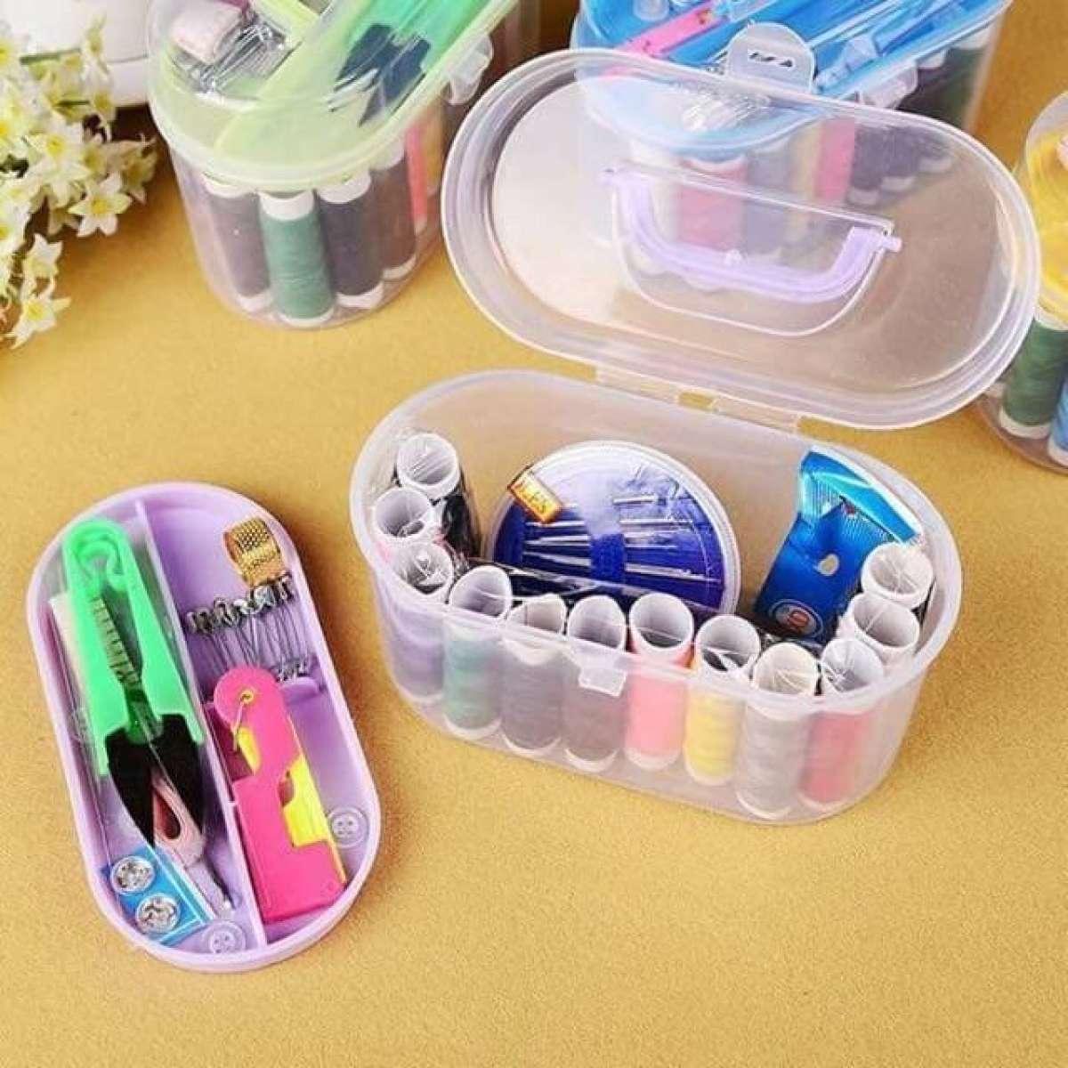 Bộ kim chỉ - Dụng cụ may vá - Hộp đựng có 55 món(nhiều màu)
