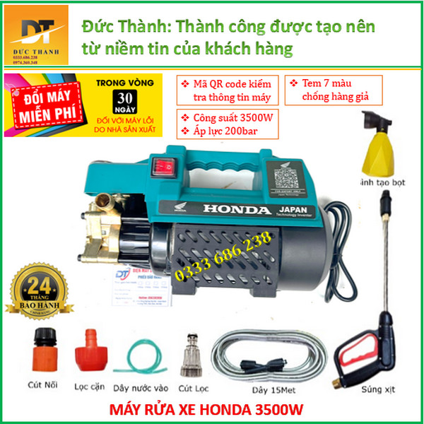 Máy rửa xe H.O.N.D.A 3500W màu xanh Máy xịt rửa điều hòa áp lực cao