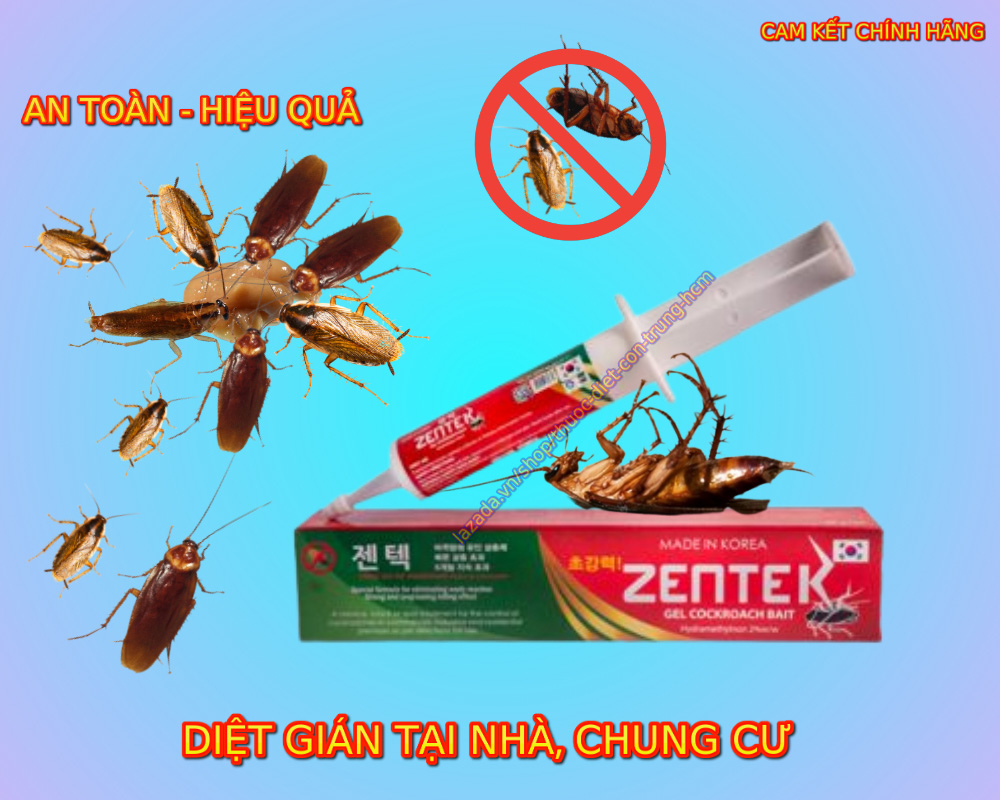 Zentek 3.5g - thuốc diệt gián đức - gián mỹ - nhập khẩu hàn quốc- 1 tuýp
