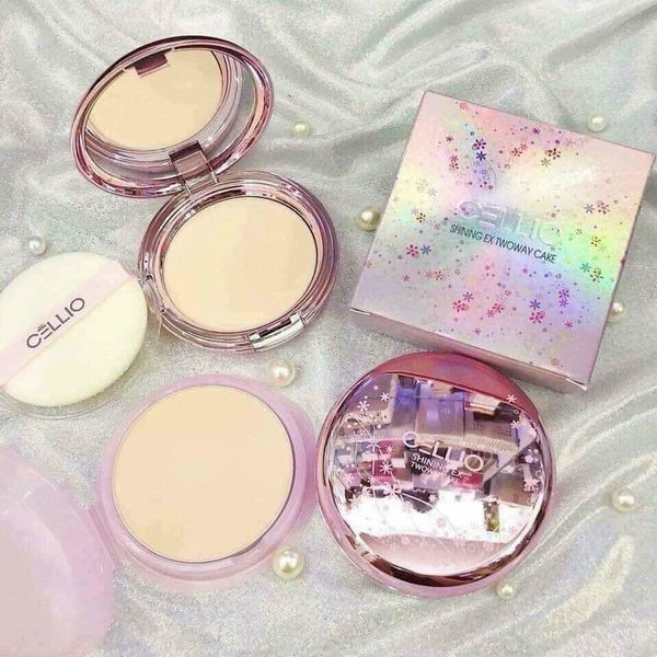Phấn Phủ Dạng Nén Cellio Shining Ex Twoway Cake Hàn Quốc Tặng Kèm Lõi Hàn quốc chính hãng