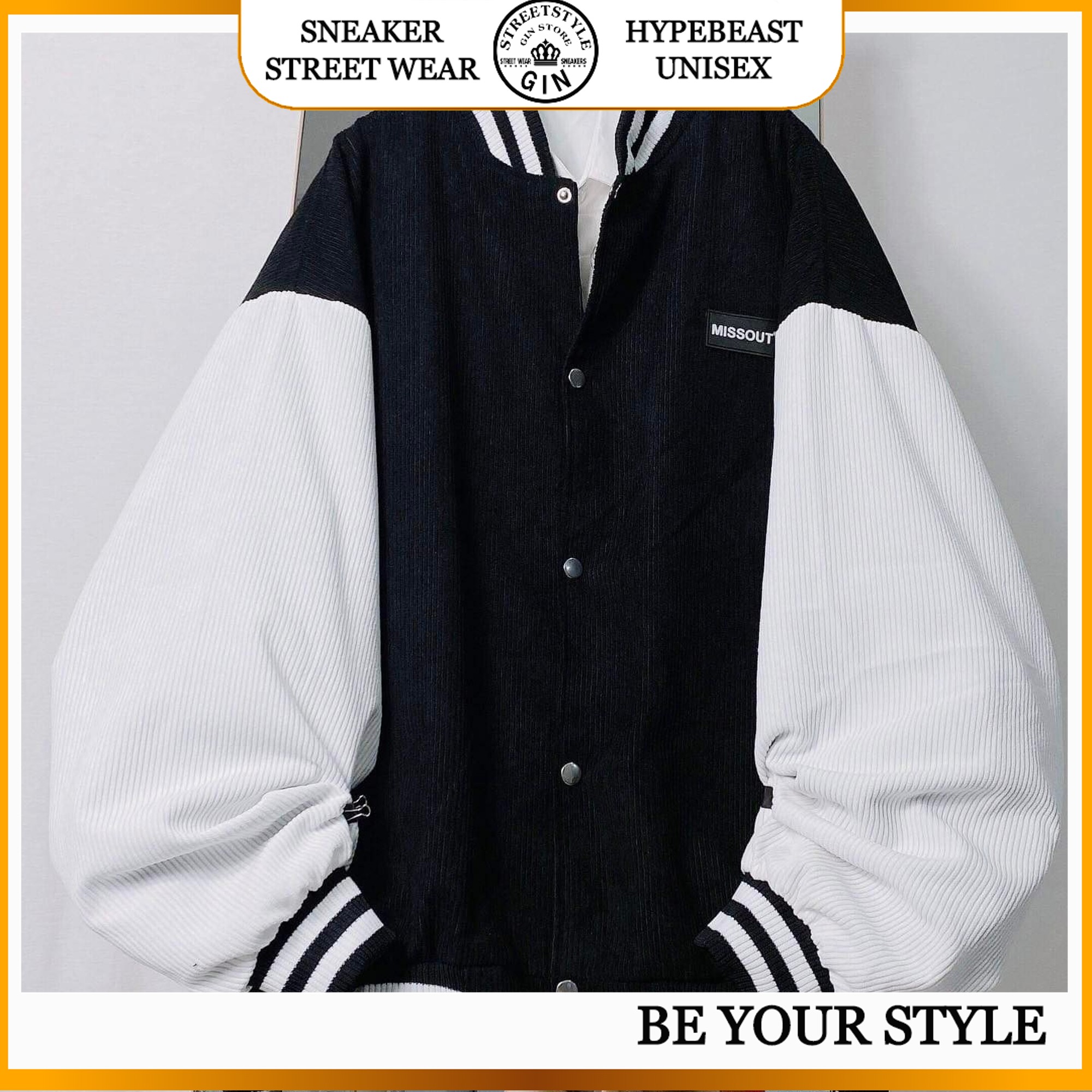 Áo khoác Bomber Jacket Missout Hottrend Nam nữ form rộng Unisex Chất Nhung tăm 2 lớp dày dặn-Gin Store