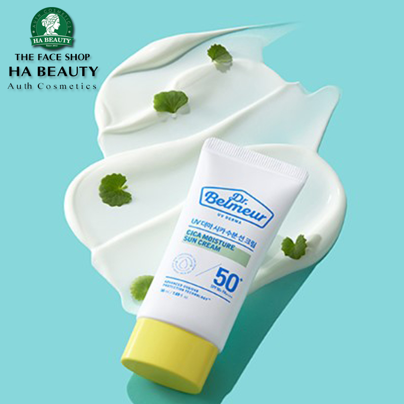 Kem chống nắng dưỡng ẩm dịu da the face shop dr belmeur cica moisture sun cream spf50+pa++++ 50ml