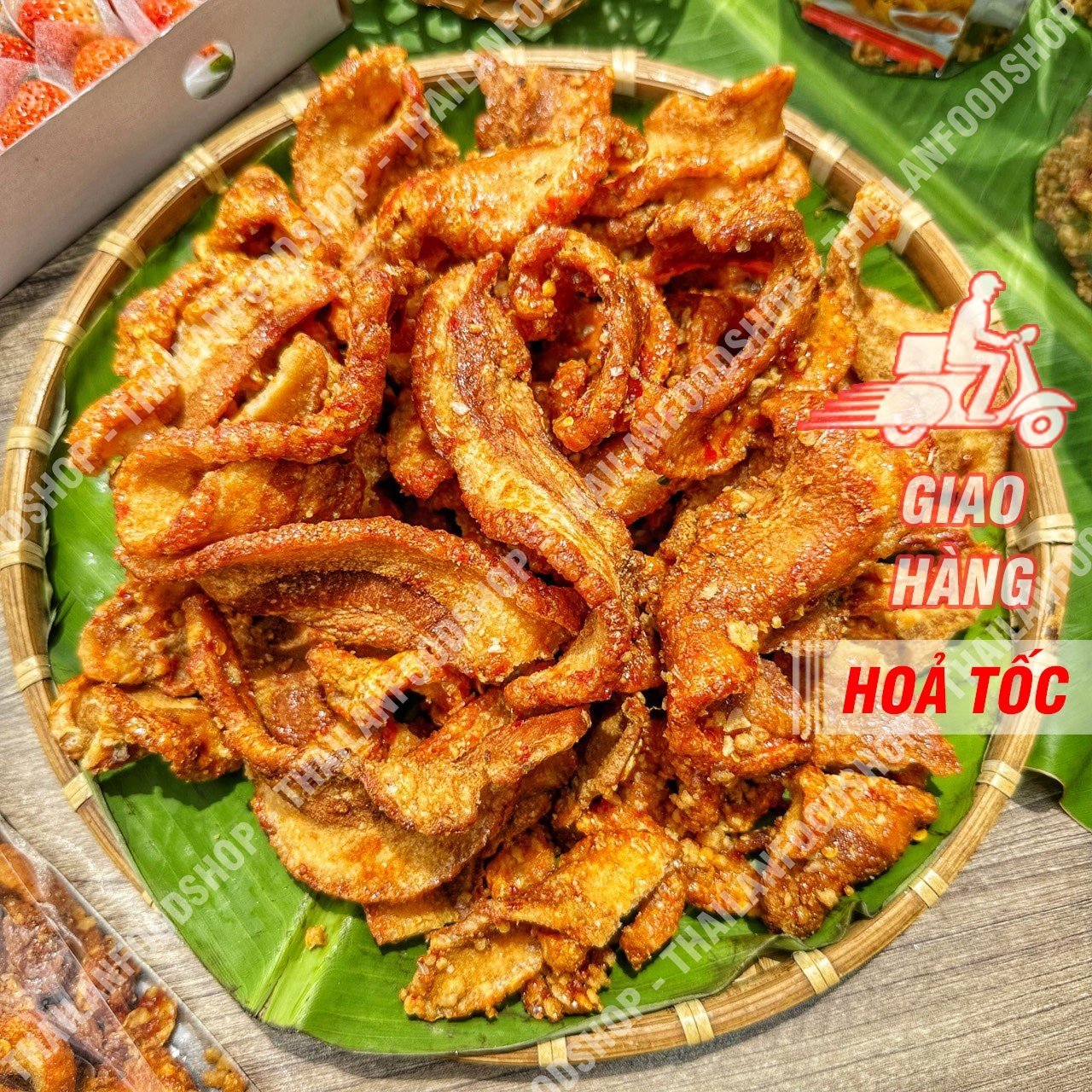 Ba rọi sấy giòn cháy tỏi - túi 1kg