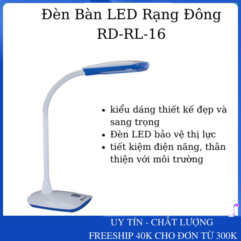 [Bảo Vệ Thị Lực] Đèn Bàn Học Sinh - Đèn LED Rạng Đông RD-RL-16