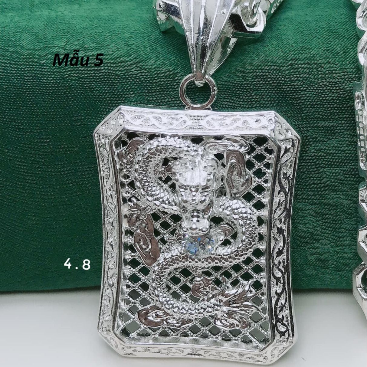 Mặt dây chuyền bạc cao cấp hình rồng MS69