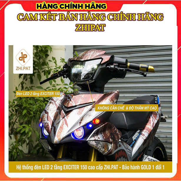 Đèn Led 2 tầng ZHIPAT ver 1 cho Exciter 150 (chóa màu trắng xi, đen khói)