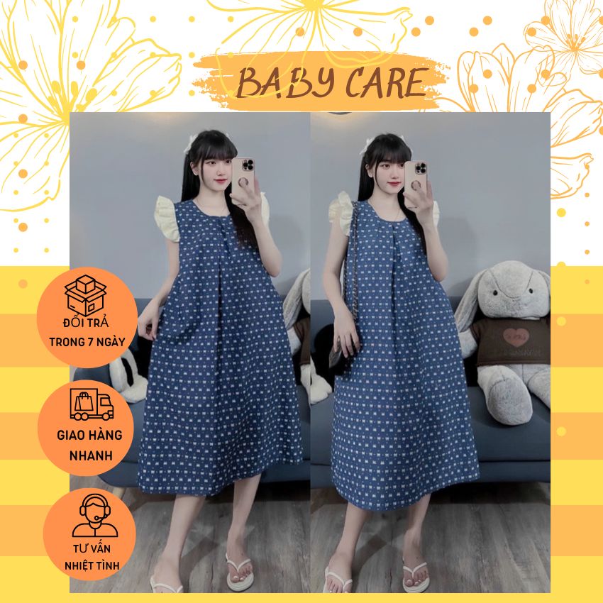 Váy bầu bò cánh tiên xinh xắn cho mẹ bầu m333- đầm bầu mùa hè kiểu dáng thời trang