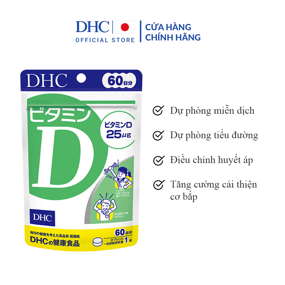 Viên uống bổ sung Vitamin D DHC Vitamin D 60 Ngày