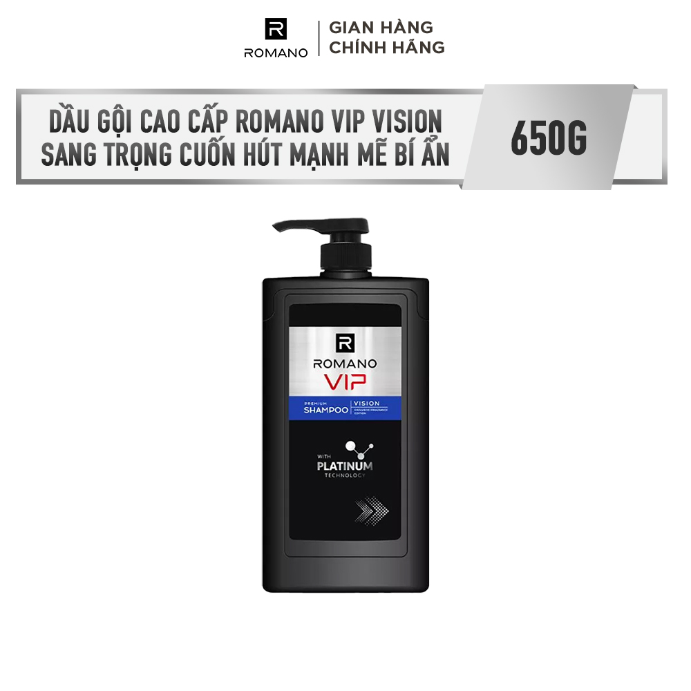 Dầu gội cao cấp Romano VIP Vision sang trọng cuốn hút 650g