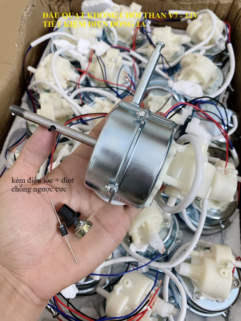 Đầu quạt điện 12v motor không chổi than