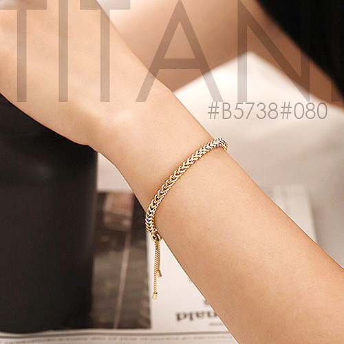 B5738-LẮC TAY KIỂU XƯƠNG CÁ MÀU VÀNG DÂY RÚT KHÔNG ĐEN KHÔNG NGỨA