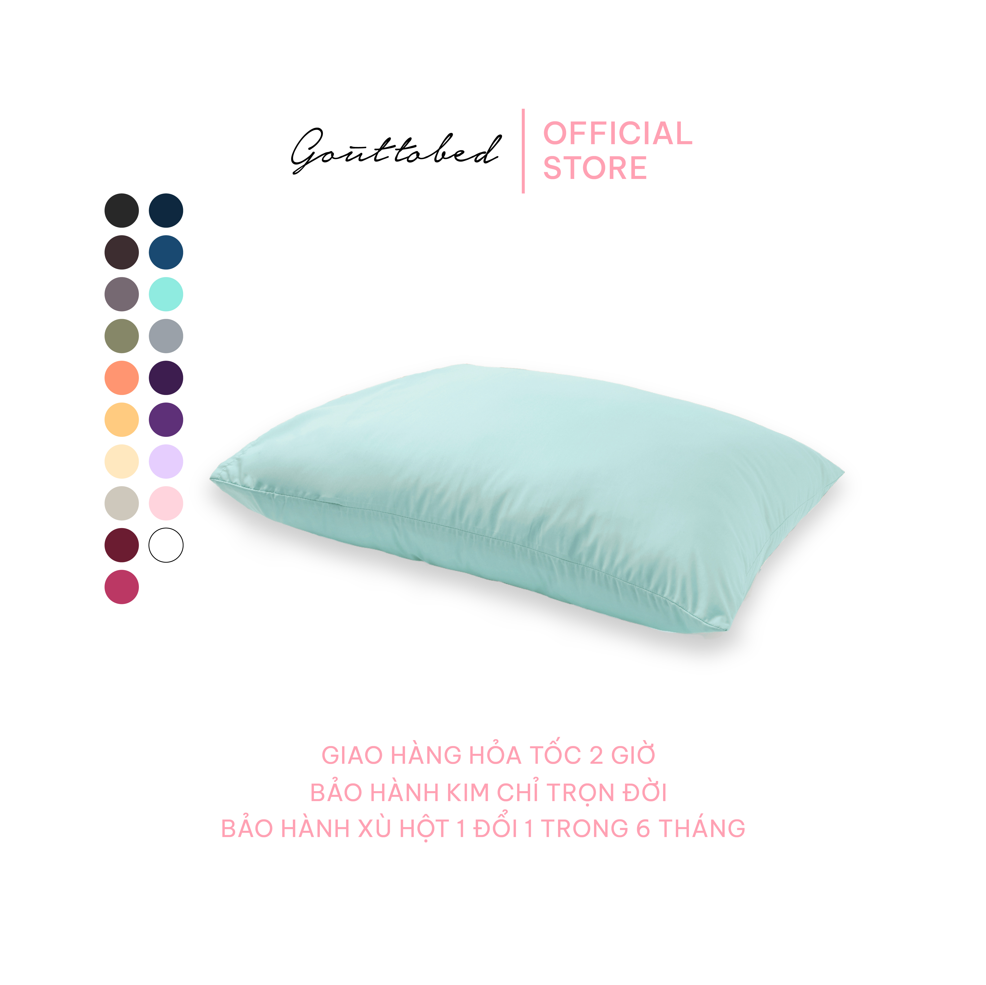 Vỏ gối nằm lẻ Gouttobed 50-70cm vải Premium Cotton