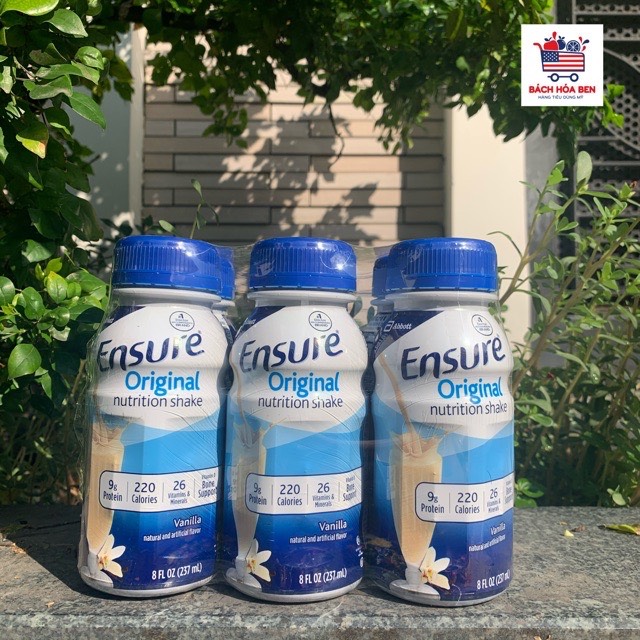 Lốc 6 chai Sữa Ensure Mỹ dạng nước 237ml hương Vanilla