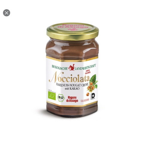 Kem bơ hạt phỉ Nocciolata Organic Hazelnut Spread with Ca cao and Milk