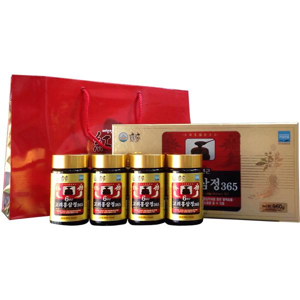 Cao Hồng Sâm đậm đặc 70% Hàn Quốc 365 Hộp 4 lọ x 240ml -  Bồi bổ, phục hồi sức khỏe, nâng cao thể trạng cho người ốm yếu