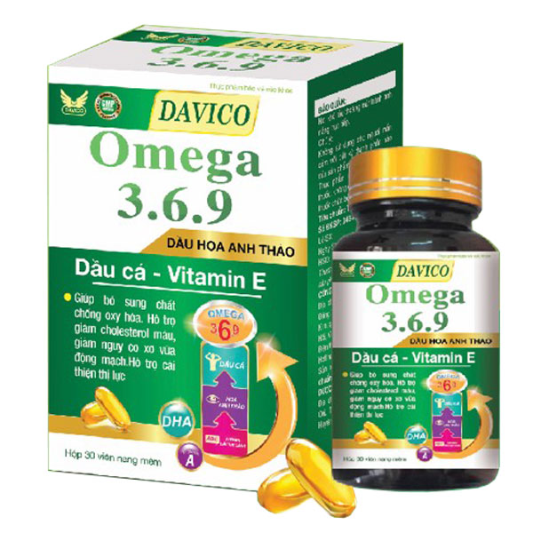 Davico Omega 3.6.9, hỗ trợ giảm cholesterol máu