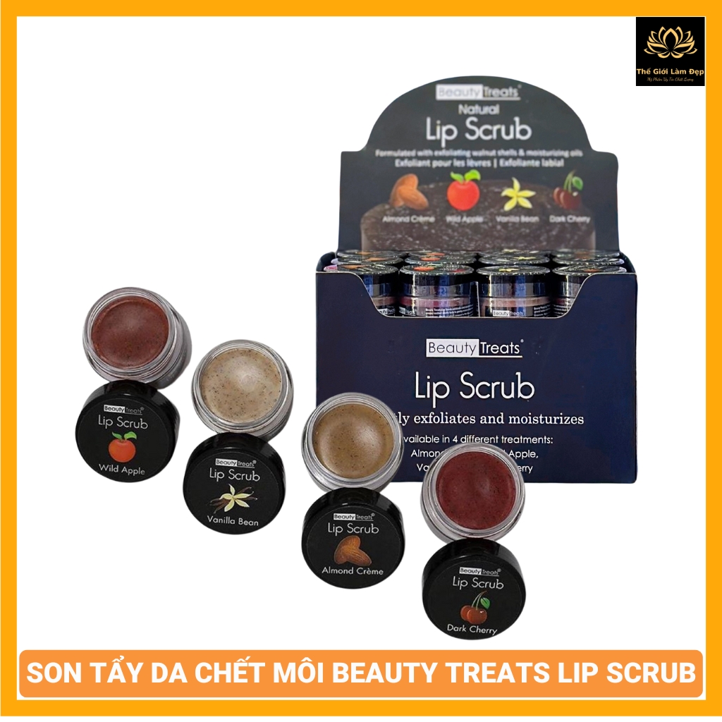 Son tẩy tế bào da chết môi Beauty Treats Exfoliating lip balm scrub spf Mỹ 10.5g dưỡng làm sạch khử giảm tri thâm khô nứt lâu năm ttbc giúp cho môi nam nữ mềm mịn sáng đều kích màu hồng căng bóng bền màu tự nhiên sau xăm hiệu quả tự nhà -THẾ GIỚI LÀM ĐẸP