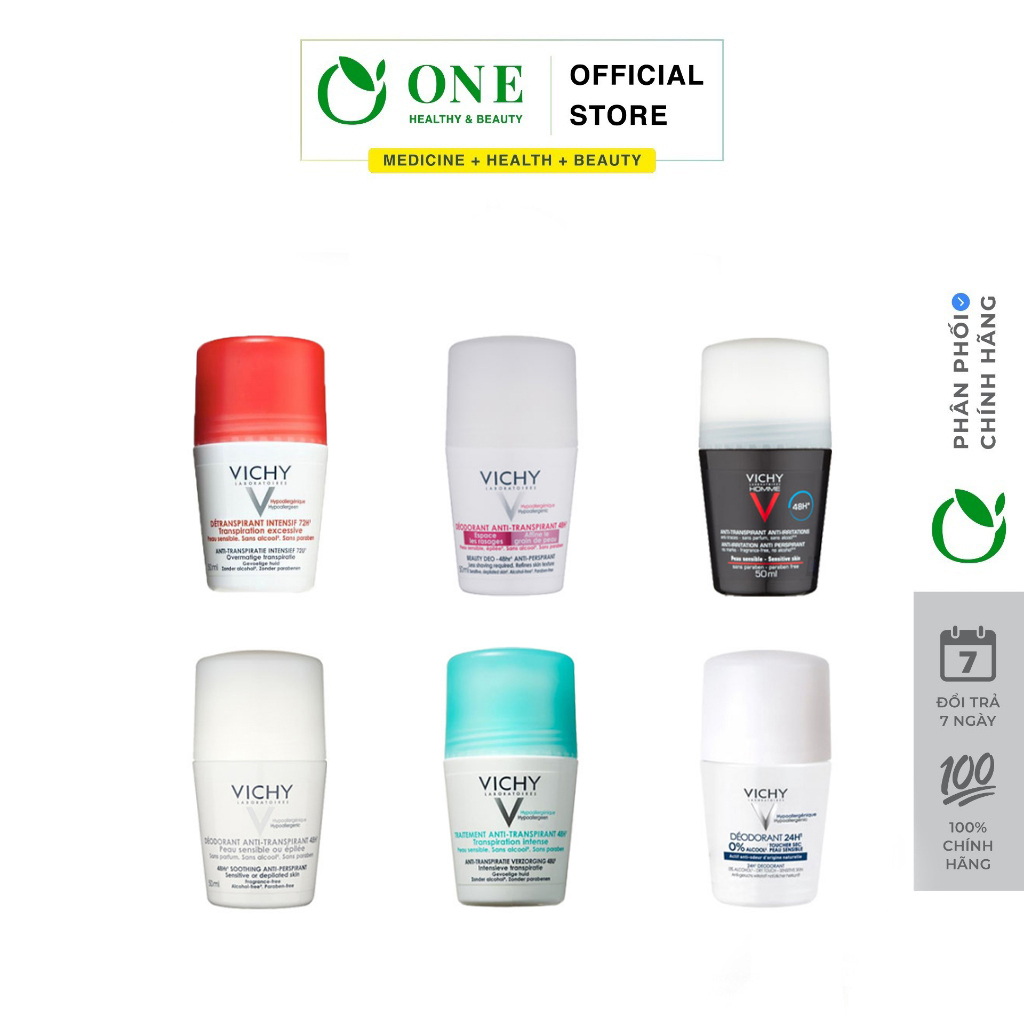 Lăn Khử Mùi Vichy Deodorant Anti-transpirant 48h 4 Màu
