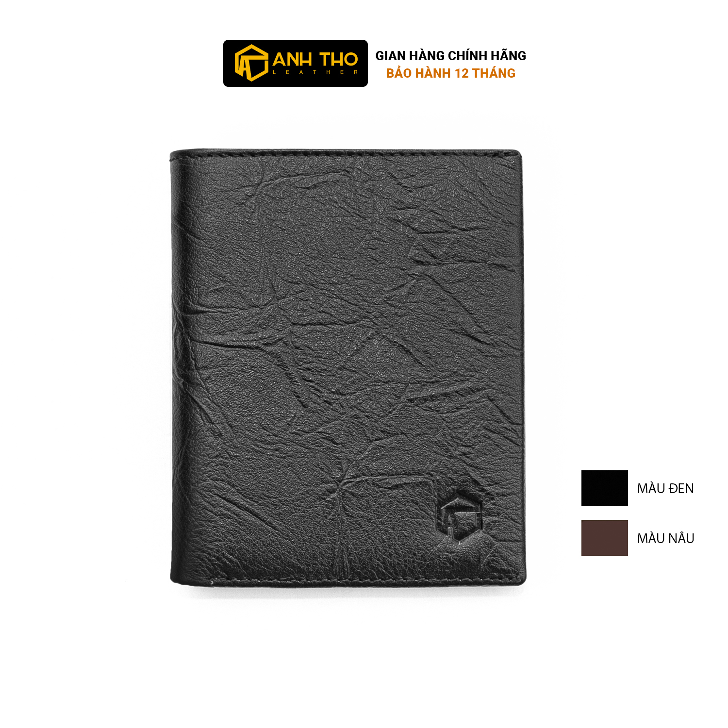 Ví đứng kuro da bò vân sần | anh tho leather | mssw02-d