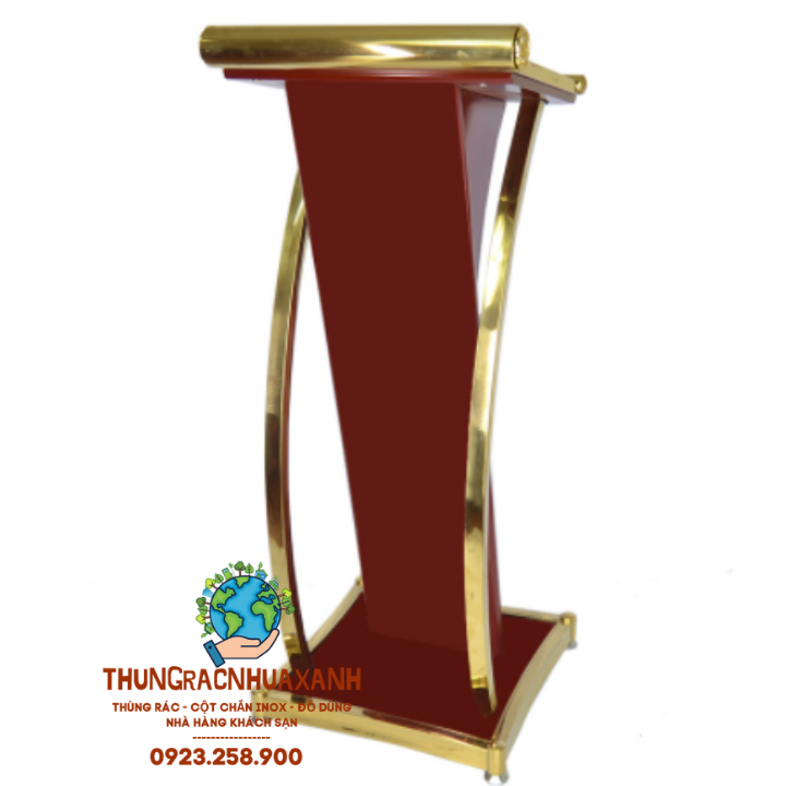 [HCM][Trả góp 0%] BỤC PHÁT BIỂU KHUNG INOX MẠ VÀNG